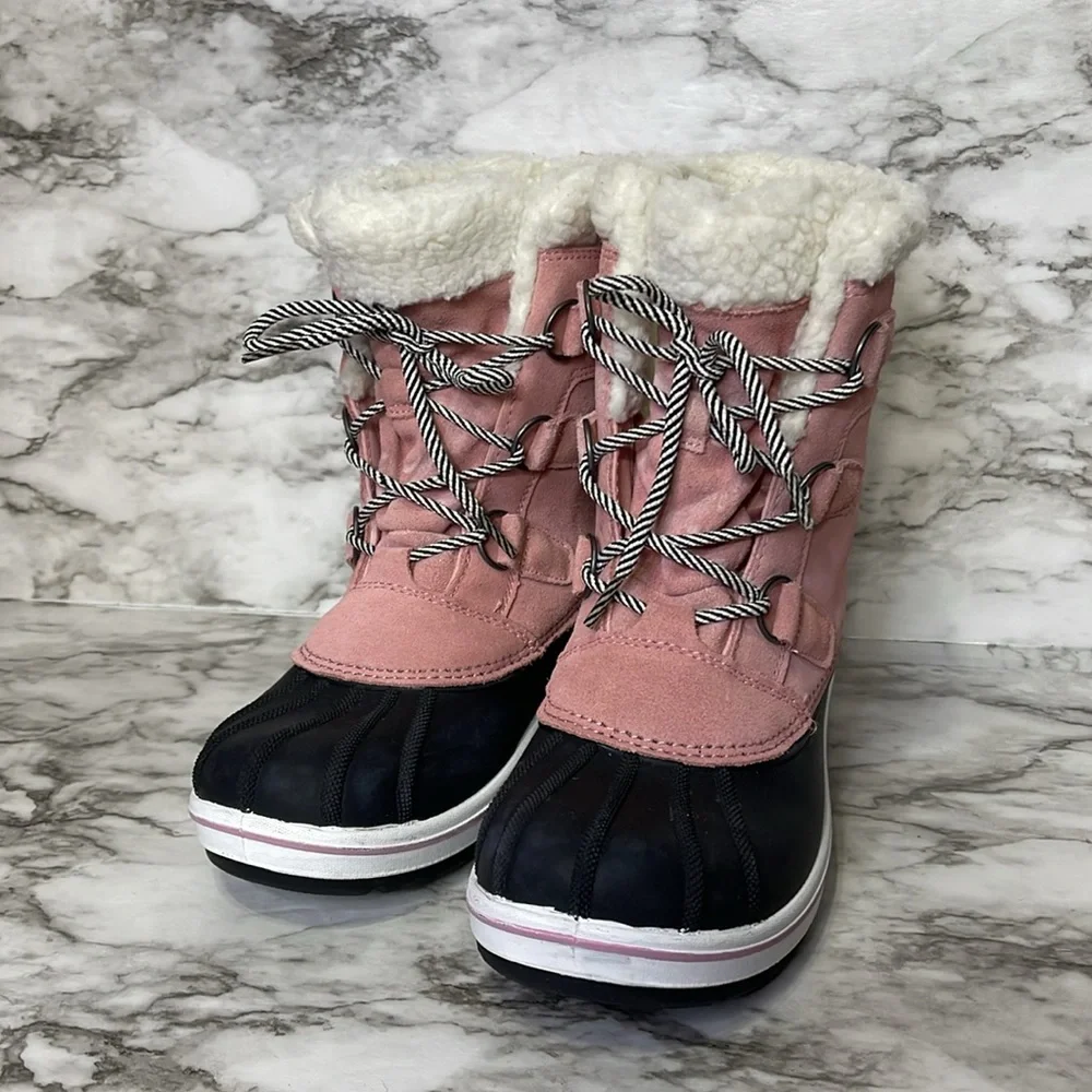 Cat & Jack Girls Snow Winter Waterproof Pink Boots Size 5